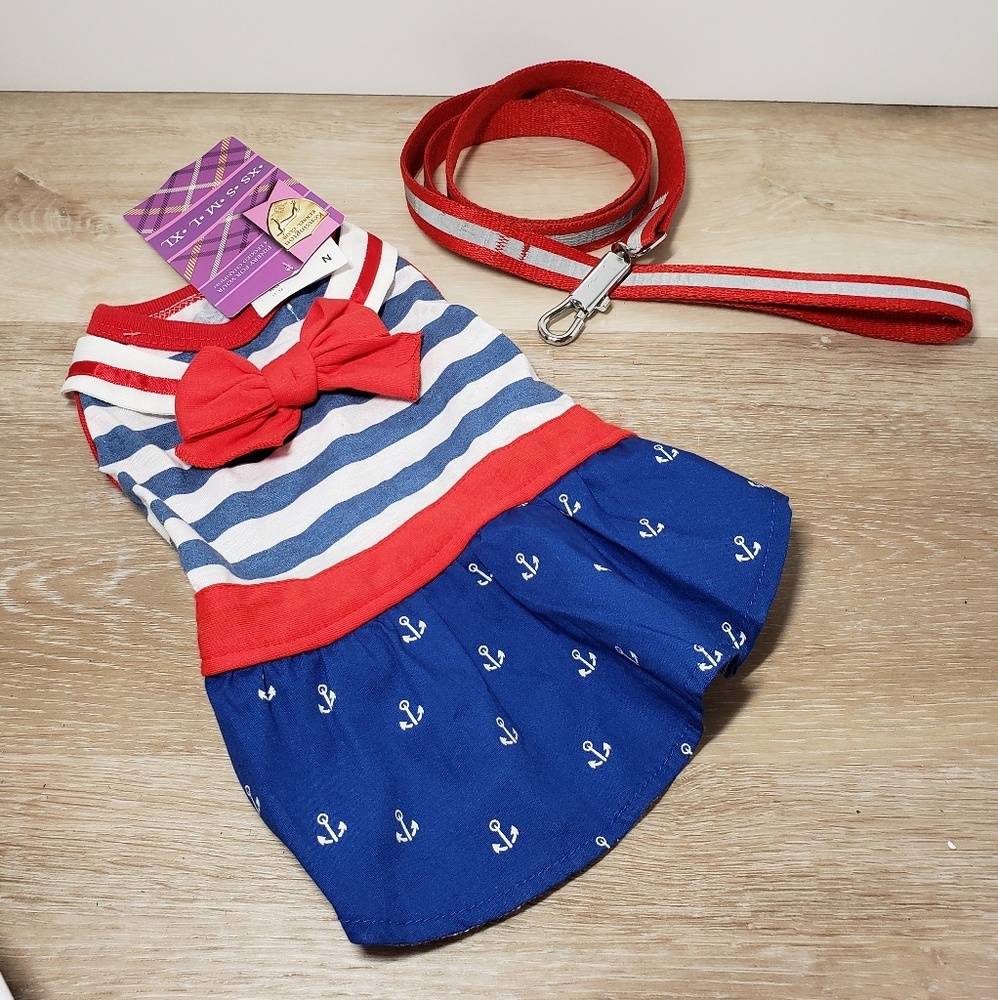 Dog dress and leash